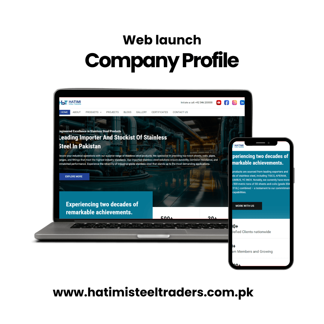 web development project for Hatimi Steel Traders