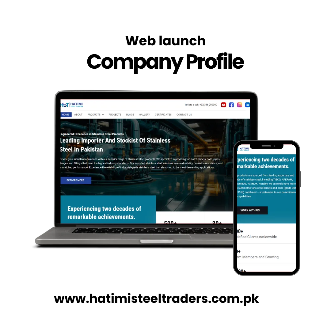 web development project for Hatimi Steel Traders